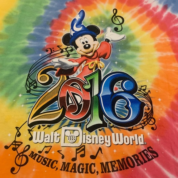 💙 Disney Parks 2016 Walt Disney World Music Magic Tie-Dye T-Shirt M (Youth) - Picture 2 of 6